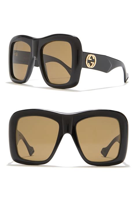 54mm oversized gucci sunglasses|Gucci oversized square acetate sunglasses.